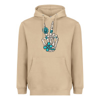 Mushroom turquoise gemstone skeleton hand Heavyweight Hoodie - MaliasSmallBusiness