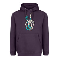 Plum turquoise gemstone skeleton hand Heavyweight Hoodie - MaliasSmallBusiness