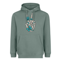 Sage turquoise gemstone skeleton hand Heavyweight Hoodie - MaliasSmallBusiness