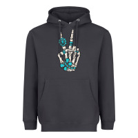 Smoke turquoise gemstone skeleton hand Heavyweight Hoodie - MaliasSmallBusiness