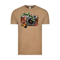 Vintage Coffee floral eucalyptus film roll vintage camera Vintage Tee - FaDigitalArtStudio