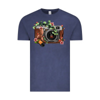 Vintage Denim floral eucalyptus film roll vintage camera Vintage Tee - FaDigitalArtStudio