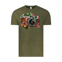 Vintage Olive floral eucalyptus film roll vintage camera Vintage Tee - FaDigitalArtStudio