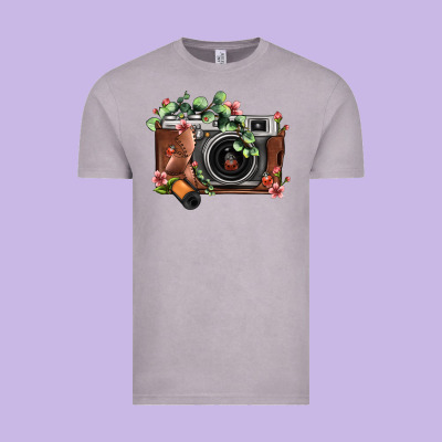 Floral Eucalyptus Film Roll Vintage Camera Vintage Tee Designed By Fadigitalartstudio