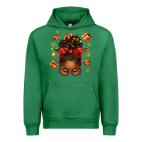 Emerald christmas afro messy bun Urban Hoodie - texasbilliewilder