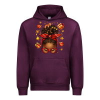 Mauve Wine christmas afro messy bun Urban Hoodie - texasbilliewilder