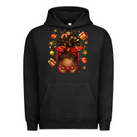 Pigment Black christmas afro messy bun Urban Hoodie - texasbilliewilder