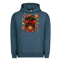 Pigment Midnight Navy christmas afro messy bun Urban Hoodie - texasbilliewilder