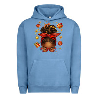 Pigment Pebble Blue christmas afro messy bun Urban Hoodie - texasbilliewilder