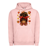 Pigment Salmon christmas afro messy bun Urban Hoodie - texasbilliewilder
