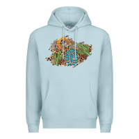 Blue Mist horseshoe leopard gemstone cactus patch Premium Hoodie - AdoDesignShop