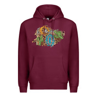 Burgundy horseshoe leopard gemstone cactus patch Premium Hoodie - AdoDesignShop