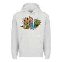 Dove Grey horseshoe leopard gemstone cactus patch Premium Hoodie - AdoDesignShop