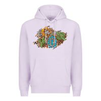 Lilac horseshoe leopard gemstone cactus patch Premium Hoodie - AdoDesignShop
