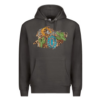 Smoke horseshoe leopard gemstone cactus patch Premium Hoodie - AdoDesignShop