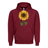 Burgundy giganteus sunflower Zipper Hoodie - LillyAllenDesigns