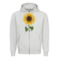 Dove Grey giganteus sunflower Zipper Hoodie - LillyAllenDesigns
