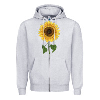Heather Grey giganteus sunflower Zipper Hoodie - LillyAllenDesigns