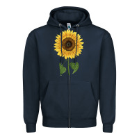 Navy giganteus sunflower Zipper Hoodie - LillyAllenDesigns