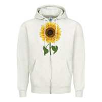 Oatmeal Heather giganteus sunflower Zipper Hoodie - LillyAllenDesigns