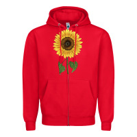 Red giganteus sunflower Zipper Hoodie - LillyAllenDesigns