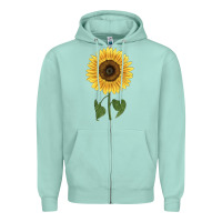 Seafoam giganteus sunflower Zipper Hoodie - LillyAllenDesigns