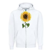 White giganteus sunflower Zipper Hoodie - LillyAllenDesigns
