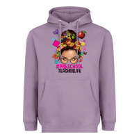 Lavender preschool teacher life  messy bun Heavyweight Hoodie - NancyCooperArtShop