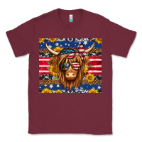 Burgundy 4th of july longhaired cow tumbler Classic Tee - Jasminsmagicworld