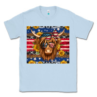 Dusty Blue 4th of july longhaired cow tumbler Classic Tee - Jasminsmagicworld