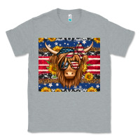 Heather Grey 4th of july longhaired cow tumbler Classic Tee - Jasminsmagicworld