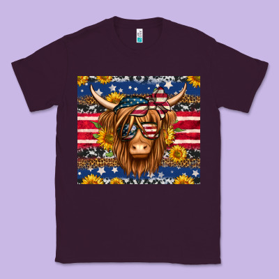 4th Of July Longhaired Cow Tumbler Classic Tee Designed By Jasminsmagicworld