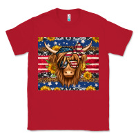 Red 4th of july longhaired cow tumbler Classic Tee - Jasminsmagicworld