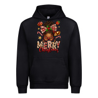 Black merry christmas afro messy bun Urban Hoodie - texasbilliewilder