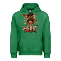 Emerald merry christmas afro messy bun Urban Hoodie - texasbilliewilder