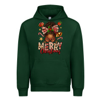 Forest Green merry christmas afro messy bun Urban Hoodie - texasbilliewilder