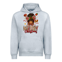 Heather Grey merry christmas afro messy bun Urban Hoodie - texasbilliewilder
