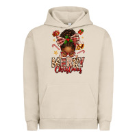 Pigment French Oak merry christmas afro messy bun Urban Hoodie - texasbilliewilder