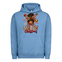 Pigment Pebble Blue merry christmas afro messy bun Urban Hoodie - texasbilliewilder