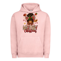 Pigment Salmon merry christmas afro messy bun Urban Hoodie - texasbilliewilder