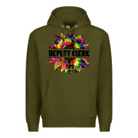 Army Green deputy clerk tie dye sunflower Premium Hoodie - Jasminsmagicworld
