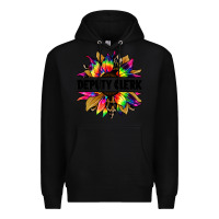 Black deputy clerk tie dye sunflower Premium Hoodie - Jasminsmagicworld