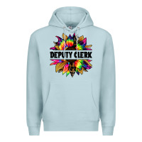 Blue Mist deputy clerk tie dye sunflower Premium Hoodie - Jasminsmagicworld