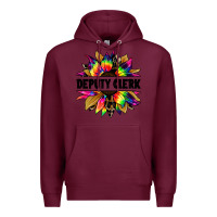 Burgundy deputy clerk tie dye sunflower Premium Hoodie - Jasminsmagicworld