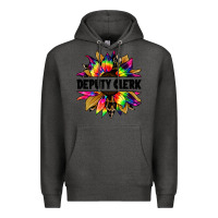 Charcoal Heather deputy clerk tie dye sunflower Premium Hoodie - Jasminsmagicworld