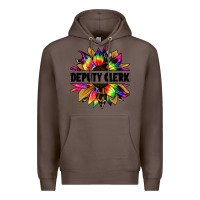 Coffee deputy clerk tie dye sunflower Premium Hoodie - Jasminsmagicworld