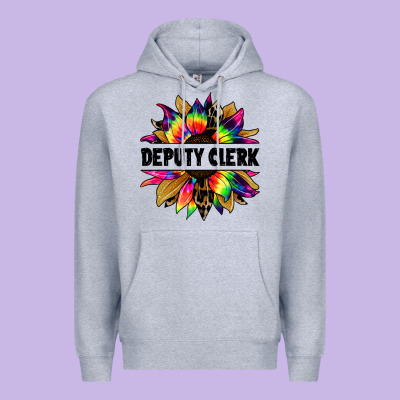Deputy Clerk Tie Dye Sunflower Premium Hoodie Designed By Jasminsmagicworld
