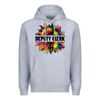 Heather Grey deputy clerk tie dye sunflower Premium Hoodie - Jasminsmagicworld
