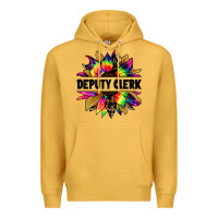Mustard deputy clerk tie dye sunflower Premium Hoodie - Jasminsmagicworld