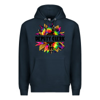 Navy deputy clerk tie dye sunflower Premium Hoodie - Jasminsmagicworld